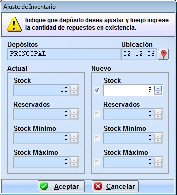 ajuste inventario