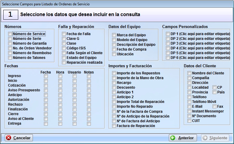 listado ordenes servicio