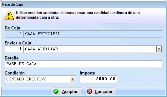 pase caja