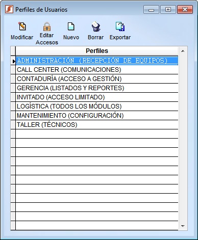 perfiles usuarios