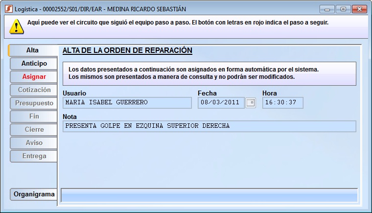 servicio alta