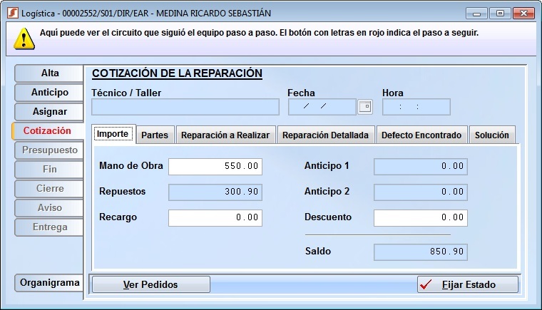 servicio cotizacion