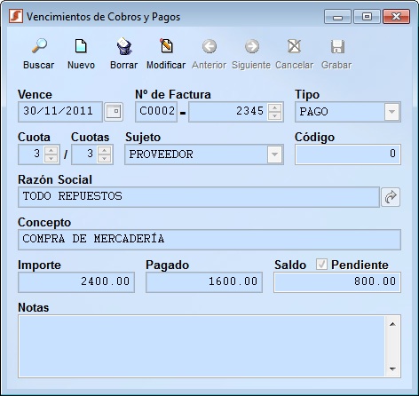 vencimientos
