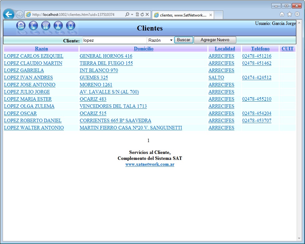 web clientes